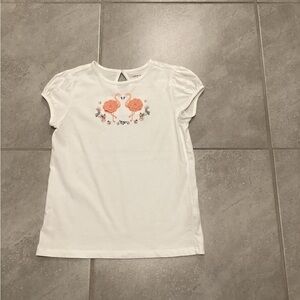 Kids White Flamingo T-Shirt